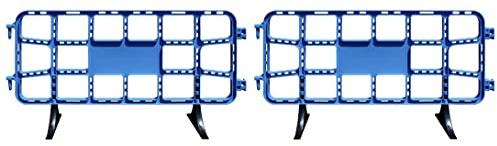 PAL | Valla de Obra Peatonal de Plástico 2 metros Azules | Diseño Innovador y Sin Mantenimiento | Fácil Transporte y Almacenamiento | Ideal para Seguridad y Publicidad, Azul - (2- Vallas)