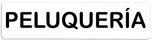 Becral® - Señal de PVC PELUQUERÍA | Placa puerta PVC | Señal informativa | Cartel Puerta 200X50mm
