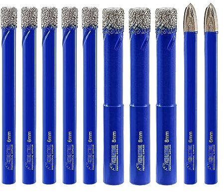 SHDIATOOL Brocas de diamante 6mmx5 8mmx3 con punta de carburo de perforación 6mmx2, Brocas sacanúcleos con vástago