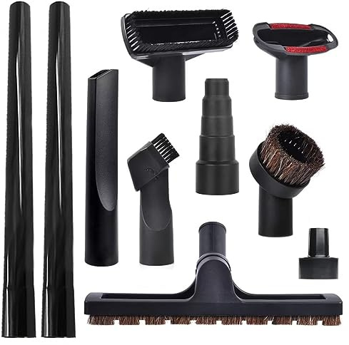 ECOMAID 10 Pack Vacuum Attachments for Shop Vac Accessories, 1 1/4 Vacuum Attachments with Hardwood Floor Brush, 2 1/2 to 1 1/4 Vacuum Hose Adapter & 1 7/8 to 1 Adapter for shop Vac Attachment