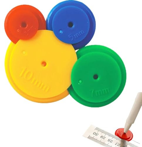 AnaTI 4 Stück Nahtzugabe Hilfe, Nähgewichte, Rollschneider Stoff, Unregelmäßige Grafik Linienzeichnung Radnaht Tracing Wheel für Nähen von Kunsthandwerk Nähen Patchwork