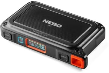 NEBO Rambler PS100 Portable Power Station – 94.9Wh / 26,000mAh Compact Power Bank with AC Output, USB‑C PD, Dual USB‑A, Wireless Charging, Built‑In Floodlight & Carry‑On Approved Design