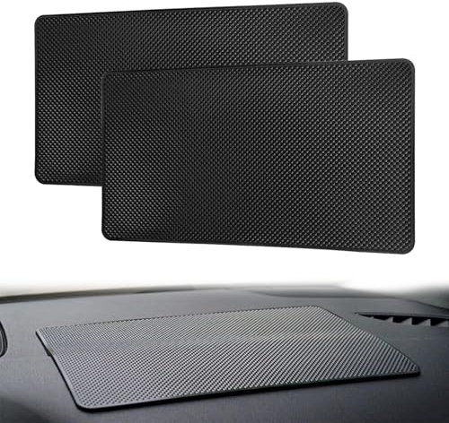 2 Pezzi Tappetino Antiscivolo per Cruscotto Auto, Silicone, per Porta Cellulare, GPS, Casa