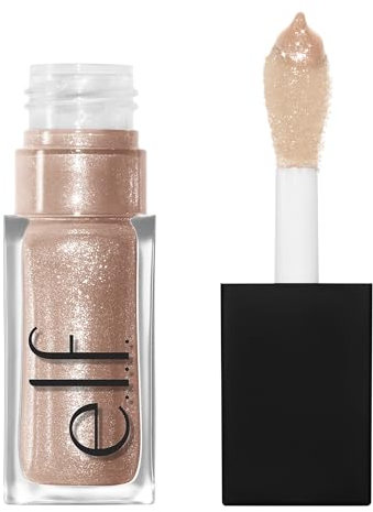 e.l.f. Glow Reviver Lip Oil Glimmer, Pflegendes, Getöntes Lippenöl mit Glänzendem Finish, mit Jojobaöl, Vegan & Tierversuchsfrei, Crystal Baller