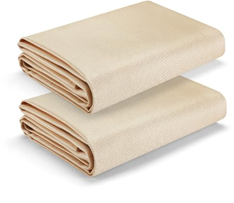 Heavy Duty Fiberglass Welding Blanket, Heat Resistant Blanket with Brass Grommets, Multi-Purpose Welding Mat for Grill, Smoker, Camping, Industrial Use (4x6 ft - 2 Pack)
