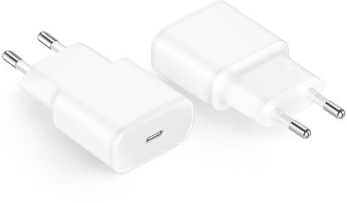 USB C Adapter, 25W 2Pack USB C Netzteil Ladegerät für iPhone 17 16/17 16 Pro/17 16 Pro Max/17 Air/16 Plus/16e/15/14/13/12,Samsung,Schnellladegerät Stecker Charger Ladestecker Netzstecker Ladeadapter