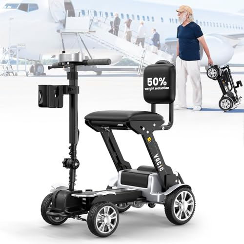 Upgrade Mobility Scooter, Lightweight Carbon Fiber Electric Mobility Scooters, Foldable Compact Motorized Scooter for Adults, Load Capacity Up to 330LBS, Airline Approved, D71