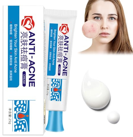 Creme Anti Age, Crema Limpiadora de Acné para Hombre, Crema para Aclarar El Acné para Adolescentes y Adultos, Suave, Ampliamente Aplicable a Varios Tipos Piel, Crema Facial Antiespinillas, 25g