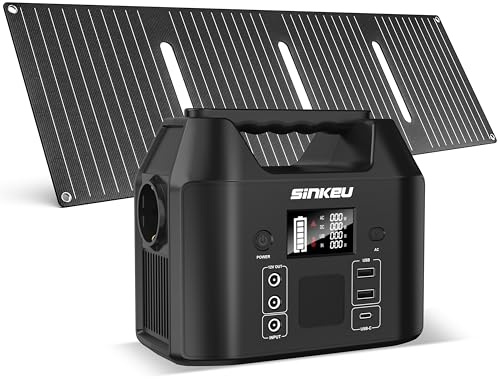 SinKeu Power Station portatile da 96 Wh con pannello solare da 40 W, 30000 mAh, batteria LiFePO4, con presa AC da 230 V, 150 W, DC/USB, alimentazione di emergenza per campeggio, picnic, giardino