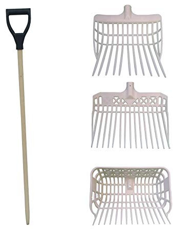 NETPROSHOP Mistgabel aus Stabilem Polycarbonat Extrem Robust Stiel mit D-Griff + Auswahl Größe Aufsatz, Groesse:Stiel