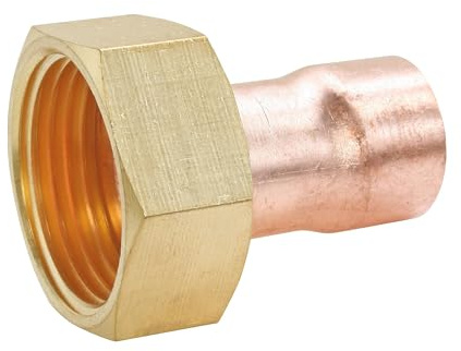 SOMATHERM FOR YOU, Raccord cuivre à souder droit Ø10 avec écrou tournant 12/17 pour plomberie, idéal pour réseaux d'eau sanitaire et chauffage, conforme aux normes en vigueur