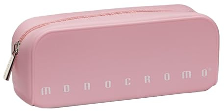 Pigna, Bustina trousse in morbido Silicone, Monocromo Pastel, 20x6x7.5 cm, Colore Rosa delicato, Confezionato singolarmente