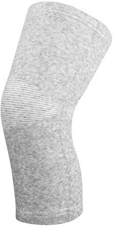 Knee Sleeves, Unisex Bamboo Charcoal Elastic Warm Knee Brace Kneecap Protective Pads Support For Sports Protection, Arthritis Joint, Pain Relief (White L)