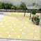 FAB HAB Outdoor-Teppich - wetterfest, farbecht, wendbar - recycelter Premium-Kunststoff - gestreift - Terrasse, Balkon, Garten - Kunststoffteppich Rio - Yellow, 90x150 cm