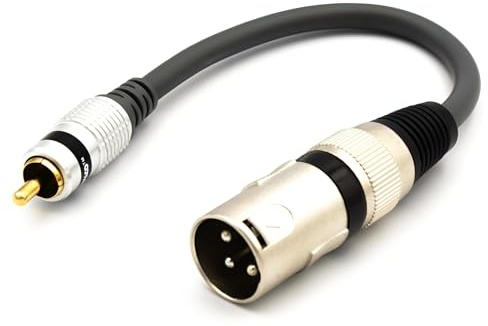 VITALCO XLR-uttag till RCA-kontakt adapter mikrofon 3-polig till chinch ljudkabel adapter