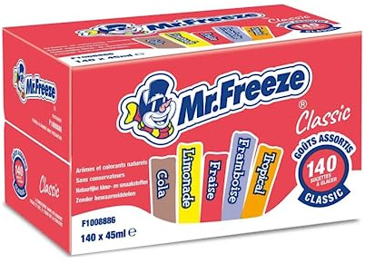 Wine And More Sucettes à glacer MISTER FREEZE Classic goûts assortis - 140 x 45 ml