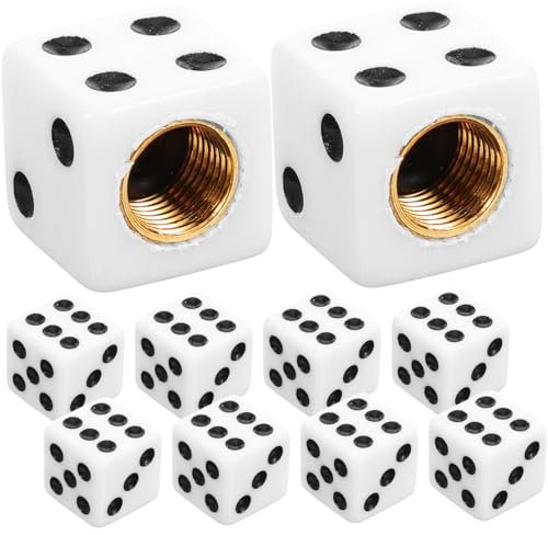 CHILDWEET 10 Stücke Würfel Ventilkappen für Auto und Fahrrad Staubdichte Reifenventilkappen Universelle Ventildeckel für Schraderventile Leak Reifenventilkappenstylischem Würfeldesign