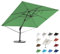 RS Trade 3x4 m Sonnenschirm 4-fach axial und 5-fach horizontal neigbar inkl. Schutzhülle & Windsicherung 360 Grad drehbar Ampelschirm Marktschirm Gartenschirm 300 x 400 cm mit Aluständer