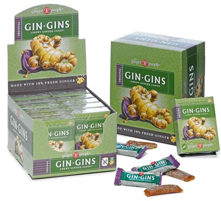 Gingembre Gins | Gomme Gingembre Doux | 12 Étuis Gingembre Gingembre Gommeux Exposant Cas | Ginger Gins Original