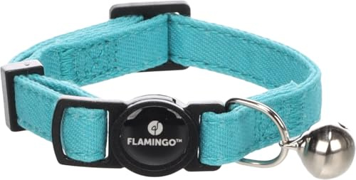 Flamingo Collier pour Chat Lomi Bleu Clair - Taille 15-22cm x 10mm x 2mm - Réglable, Élégant et Confortable - Idéal pour Tonkinese, Bombay, Persan & Siamois