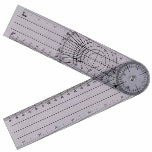 2 Medical 8.5 Goniometer Plastic Ruler,360° Professional Joint Orthopedics Body Angle Measuring Tool Spinals Goniometer Protractor,Multi-Use Medical Goniometer Ruler for Physcial Therapy