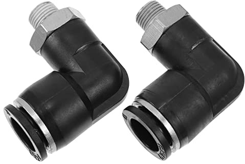 MAGICLULU 2pcs L-Shaped Pneumatic Tube Fittings Quick Connect Stainless Steel Air Valves for NPT Thread Hose Bi-Directional Air Connector