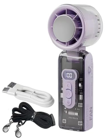 Glugahrif Éventail manuel - Ventilateur portable rechargeable rafraîchissant | de refroidissement rechargeable sans pales pour voyages, plage, bureau adultes et