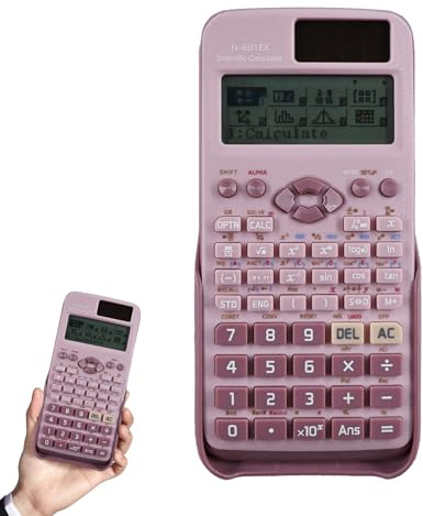 Anglepingping FX-991EX Scientific Calculator with 552 Functions,Engineering Calculator Scientific with 10+2 Screen Displays for School Office Business Home Daily Use,Pink