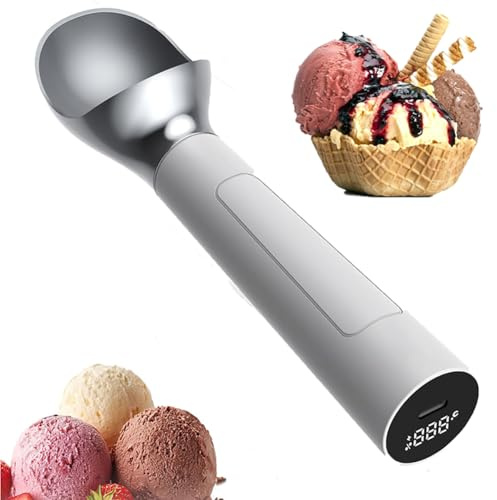 Elektrisk glasskopa – nonstick anti-frysmetall, 57 ml kapacitet, justerbar temperatur för hård glass, vattentät IP67