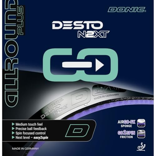 Donic Desto Next - Rivestimento per ping pong (nero, 2,0 mm)