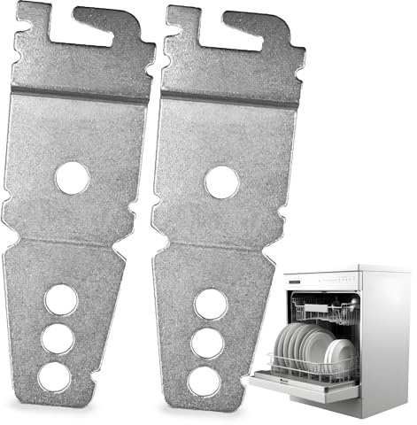 IMPRESA Undercounter Dishwasher Bracket Replacement - Easy Installation & Mounting Bracket - Durable Galvanized Steel & Dishwasher Anchor Clips - Pack of 2, 3 in x 1 in