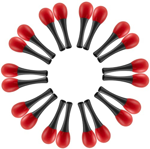 TIGER MAR28-10-RD Mini Egg Maracas Red Pack of 10 Pairs