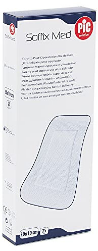 Pic Solution Soffix Med Cerotto Post-Operatorio Ultra Delicato, 30 Cm Lunghezza X 10 Cm Larghezza 25 Pezzi - 10 Gr