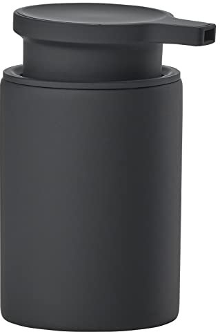 Zone Denmark Ume Seifenspender für Flüssigseife, Pumpspender fürs Bad, Steingut/Keramik, Skandinavisch im Design, 250 ml, Höhe 16 cm, Schwarz