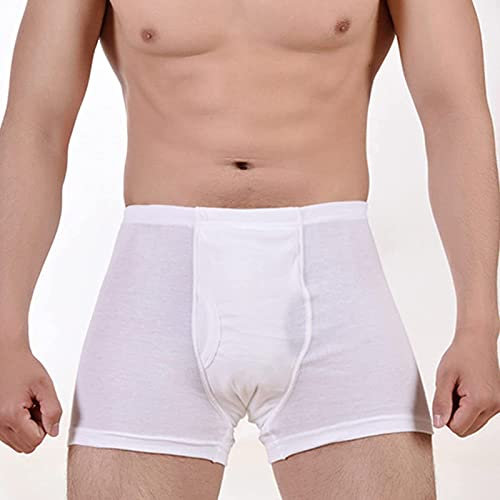 CHALKSEA 2PCS Inkontinenz-Slips Für Männer – Wiederverwendbare Windeln Für Erwachsene Unterwäsche, Stoff Slips Für Ältere Patienten, Waschbare Auslaufsichere Windel Für Behinderte,Weiß,3XL
