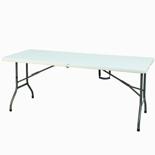 SAKUSEI 6ft 1.8m Heavy Duty Folding Table Trestle Party Garden Table With Carry Handle