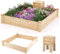 HOMASIS Letto Orto Rialzato da Giardino con Compostiera, Fioriera da Esterno in Legno di Cedro, Cassoni Orto per Fiori e Erbe, 124 x 124 x 25,5 cm, Naturale