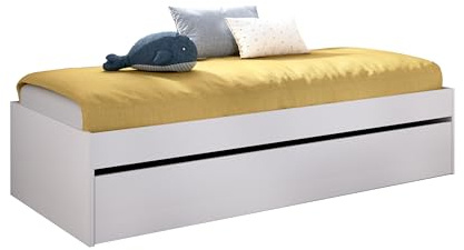 DEKIT GRUPO RIMOBEL LAGO - Giroletto 90x190 con letto estraibile - BIANCO - 40,3 x 95,8 x 194,8 cm