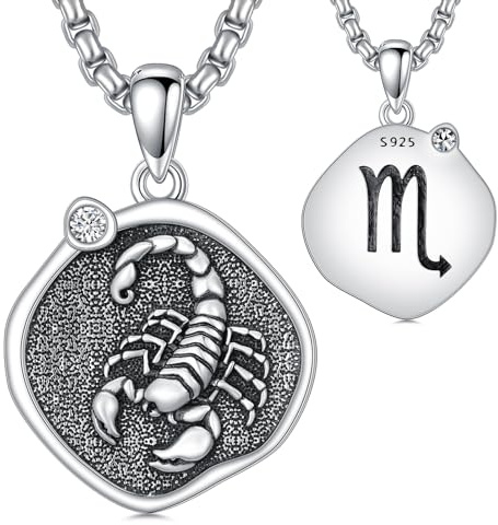 ROMANTIC WORK stjärntecken kedja 925 sterlingsilver stjärntecken hänge halsband astrologi horoskop smycken gåvor för kvinnor män, Sterlingsilver