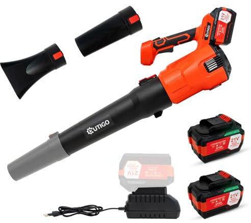 Cordless Leaf Blower, Powerful Leaf Blower with 2 * 21V 4.5Ah Batteries and 2 Tubes, Powerful Lightweight Handheld Garden Leaf Blower, Suitable for Dust Removal, Snow Removal, Yard and Homework