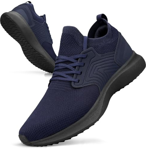 Giniros Zapatillas de Deportivas Hombre Zapatillas Running Bambas Sneakers Correr Jogging Caminar Gimnasio Fitness Atlético Tenis Trabajo Ligeros Transpirables Zapatillas Deporte Hombre Azul 44EU