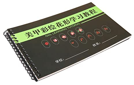 Plantilla de práctica de arte de uñas, libro de papel de aprendizaje para principiantes, dibujo de líneas, 21 x 14 cm