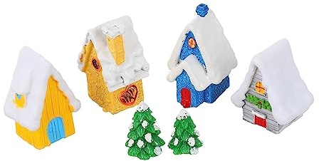 SUPVOX - Juego de 6 figuras decorativas de Navidad para casa de muñecas bolas de nieve, decoración de paisaje, miniaturas