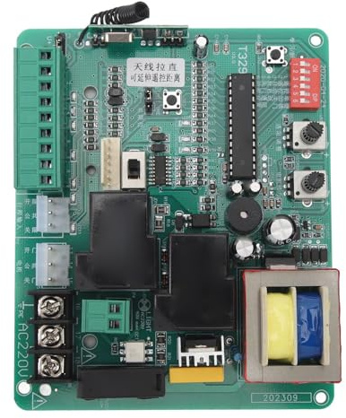Fafeicy 130x108 Mm Placa de Control del Abridor de Compuerta Deslizante Universal, Placa de Circuito de Motor de Puerta Eléctrica con Ajuste de Resistencia del Motor (220V)