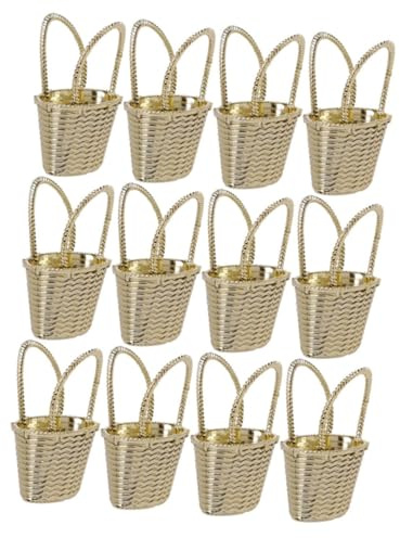 GLSTOY 12 piezas Caja de Dulces Pequeña Forma de Bolsa Dorada Contenedor para y Regalos de Fiesta para Bodas y Celebraciones
