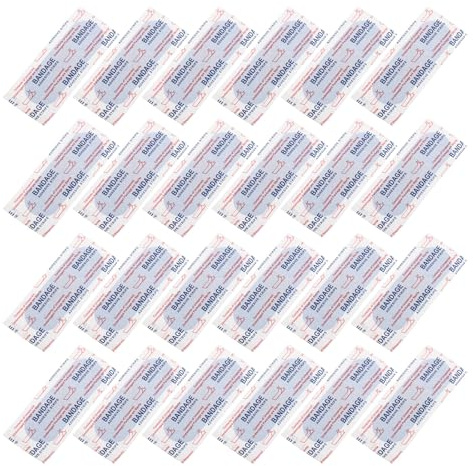 HOODANCOS 100 Vendajes Adhesivos Azules Pe para Cuidado de Heridas, Impermeables y Transpirables, Almohadillas Antiadherentes, Ideales para Emergencias y Uso en Cocinas