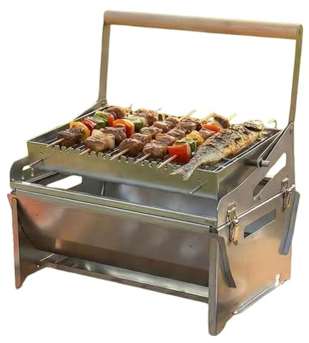 Parrilla Giratoria Barbacoa,Parrilla De Acero Inoxidable Con Rotación 360° Barbacoa Hornillo - Para Camping Aire Libre Picnic Jardín Patio Y Playa