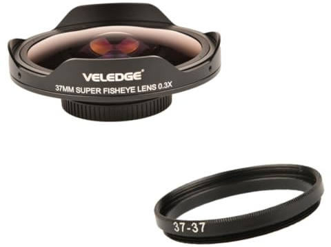 37 mm 0,3 X HD ultra vidvinkel fisköga linsadapter med adapterring, kameralins tillbehör för smartphone, actionkamera, DSLR-fotografering