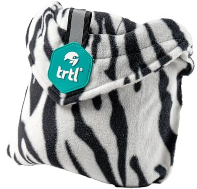 trtl Pillow Junior - Kids Travel Pillow - With Built-in Head and Neck Support - Comfortable Kids Neck Pillow for Traveling - Compact and Machine-Washable - Zebra
