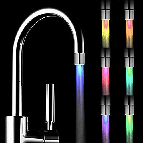 1 STÜCK Küche Wasser Saver Tap Neue 7 Farben Ändern Automatisch LED-Licht Duschkopf Wasser Kinder Hand Waschen Mehr Temperatursensor für Gadget Küche Waschbecken (2PC)